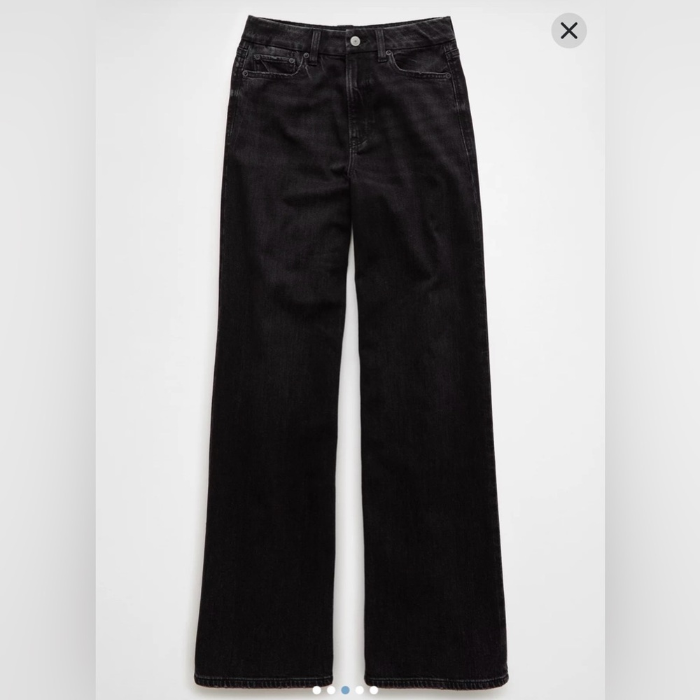 AE Dreamy Drape Stretch Curvy Super High-Waisted Baggy Wide-Leg Jean, SHORT - Picture 4 of 9